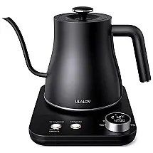 Gooseneck Chaleira Elétrica 0.8 L com Desligamento Automático, 1200W, 110v, ULALOV GK201, Preto