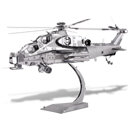 Piececool Quebra Cabeças 3D Helicóptero Militar com Led para Crianças e Adultos, 122 Peças
