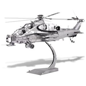 Piececool Quebra Cabeças 3D Helicóptero Militar com Led para Crianças e Adultos, 122 Peças