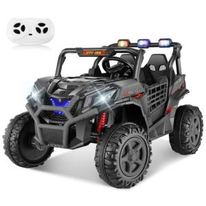 Carro Elétrico Infantil, Jeep UTV - 001 com Controle Remoto, 2 Lugares Assento Espaçoso de 50 cm, 4 Amortecedores, Música e Luzes LED, 24V