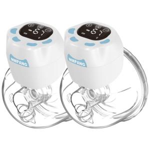 Bomba Tira Leite Dupla Elétrica com 3 Modos, 9 Níveis de Sucção e Painel Digital, MMPANG, Azul