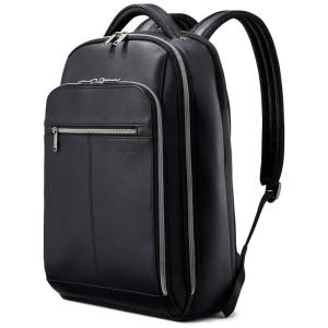 Mochila Clássica de Couro para Laptop, SAMSONITE 126037 1041, Preto
