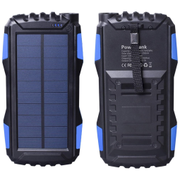 Powerbank Carregador Solar 25000mAh LED, FRIENGOOD YD 819, Azul Escuro