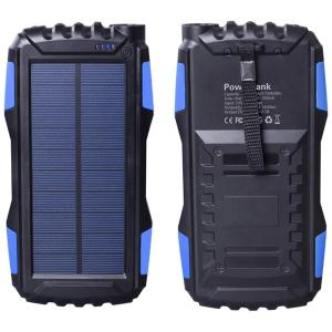 Powerbank Carregador Solar 25000mAh LED, FRIENGOOD YD 819, Azul Escuro