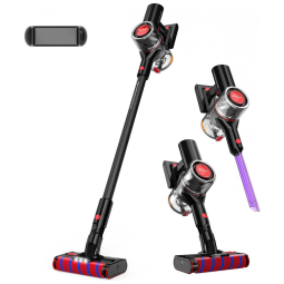 Aspirador de Pó Multifuncional Redroad sem Fio com Acessórios e Painel LED, 110V 450W, Preto