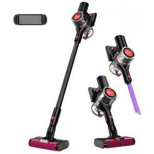 Aspirador de Pó Multifuncional Redroad sem Fio com Acessórios e Painel LED, 110V 450W, Preto