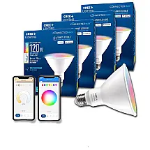 Lâada LED Colorida Inteligente Wi Fi, Controle de Voz, 4 Un, CREE LIGHTING CMPAR38 120W AL 9ACK MP, Branco