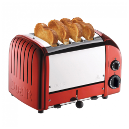 Torradeira Elétrica 4 Fatias com 3 Níveis de Tostagem, 110v, DUALIT 47171, Vermelho