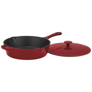 Chefs Frigideira de Ferro Fundido Esmaltada, CUISINART CI45 30CR, Vermelho