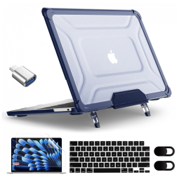 Capa Rígida Antichoque Navy Blue XK para MacBook Air 15″ (2023–2025, Modelos A3241/A3114/A2941, M2/M3/M4) – MEEgoodo