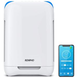 RENPHO Esterilizador de Ar, Filtro HEPA, Wi Fi inteligente, Vírus, Bactérias, Branco 110V