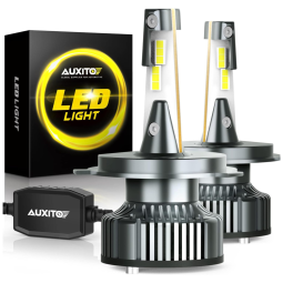 Kit Xenon Lâmpadas LED Branca 16000 Lúmens 6000K, 2 Peças, AUXITO H4 HB2 9003, Preto