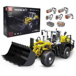 Kit de Construção Carregadeira Pneumática com 1803 Peças e Controle Remoto para Crianças e Adultos, Mould King, Amarelo