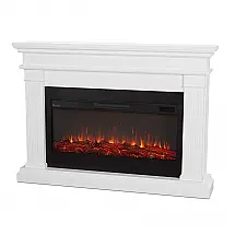 Lareira Elétrica Real Flame 149x107cm 5100BTU Chamas 6 Cores Timer Branca 110V