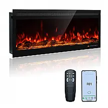 Lareira Elétrica Oxhark Flame 42" (107 cm) Smart Wi-Fi de Embutir ou Parede 1500 W Efeito Chama LED
