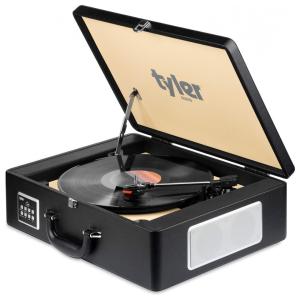 Vitrola Toca Discos Retrô Vitrola, com Funções Bluetooth, Rádio, USB, 110v, TYLER TTT601 BK, Preto