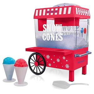 Máquina de Raspadinha com 2 Copos de Cone e Colher, 110v, NOSTALGIA SCM525RD, Vermelho