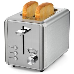 Torradeira Elétrica 2 Fatias com 6 Níveis de Tostagem e Função Descongelar 110V 850W, Whall, Prata
