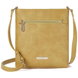 Bolsa de Ombro Feminina de Couro Sintético, BOSTANTEN, Amarela