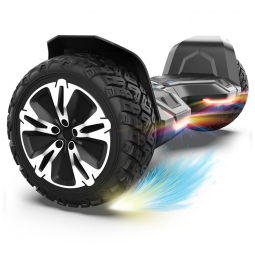Hoverboard Off Road com Alto Falante Bluetooth, Luz LED, 220v, GYROOR, Preto