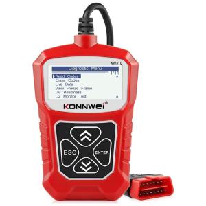 Scanner Automotivo KW310 com Diagnóstico de 10 Modos de OBD2, 12V, KONNWEI, Vermelho