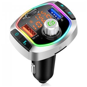 Adaptador Transmissor Veicular Bluetooth Veicular com USB, VOKPU BC63, Preto