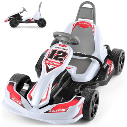 Carro Elétrico Infantil a Bateria 12V com 2 Velocidades e Assento, Idade Rec 3 a 8 Anos, ELEMARA, Branco