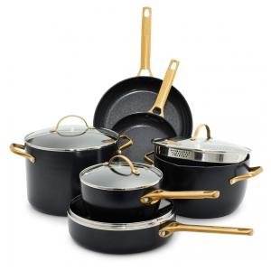 Conjunto de Panelas e Frigideiras Antiaderentes com Revestimento de Cerâmica, 10 Peças, GREENPAN CC003800 001, Preto