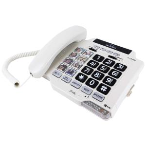 CSC500 Telefone para Sênior com Fio e Tecla Grande, Compatível com Aparelho Auditivo, CLEARSOUNDS CSCSC500, Branco