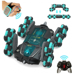 Carrinho de Controle Remoto e Sensor de Gestos com Rotação de 360 e Som para Crianças de 8 a 13 Anos, Coplus, Preto