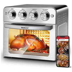 Forno Elétrico de Bancada 24.5L 7 em 1 Multifunções com 4 Acessórios de Cozinha em Aço Inoxidável, 1700W, 110v, GEEK CHEF, Prateado