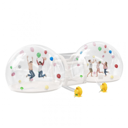 Casa de Bolhas Inflável Albott Dupla , com Dois Domos Infláveis e Bombas de Ar de 750W e 650W para Festas de Aniversário