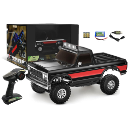 Panda Hobby Carrinho de Controle Remoto 4x4 Off Road, c, Luzes de LED, Recarregável, Preto