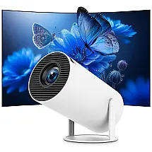 Mini Projetor Thunrlge Branco WiFi 6 Bluetooth 5.2 Android 11 Netflix HY300 Pro