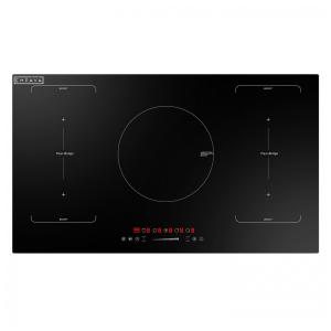 Cooktop de indução 91cm Empava preto 5 zonas vidro cerâmico bridge, timer e controle touch 10200W 220V
