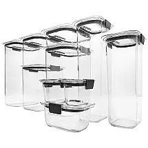 Potes para Organização de Alimentos, Herméticos 10 Unidades, RUBBERMAID 1994254, Preto