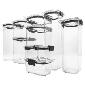 Potes para Organização de Alimentos, Herméticos 10 Unidades, RUBBERMAID 1994254, Preto