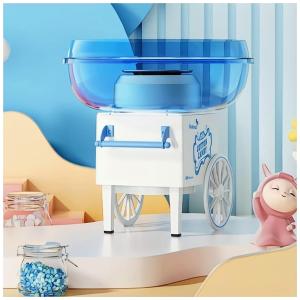 Máquina de Algodão Doce Elétrica OuYteu com Colher de Açúcar e Varas de Bambu, 110V, Azul