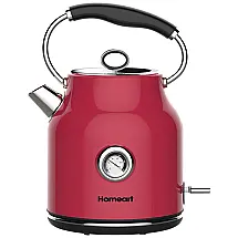 Chaleira de Chá Elétrica 1.7L, com Apito, Aço Inoxidável, 1500W, 110v, HOMEART, Vermelho