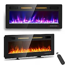 Lareira Elétrica Breezeheat 107x46cm 1500W 12 Cores LED Touch Screen 110V