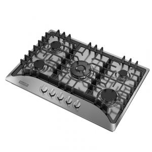 Cooktop a gás 76cm Empava inox 5 queimadores SABAF selados 31600BTU dual fuel GN/GLP ignição elétrica 110V