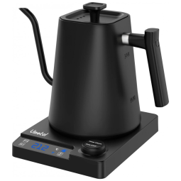 Chaleira Elétrica 900mL em Aço Inoxidável com Desligamento Automático e Controle de Temperatura, 1200W, 110v, VMOTAL, Preto