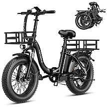 Bicicleta Elétrica Dobrável Heybike Ranger 2.0, Motor Pico 1400W, Bateria 600Wh, Pneus Fat 20", Suspensão, Step-Thru, 7 Marchas, PRETA