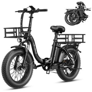 Bicicleta Elétrica Dobrável Heybike Ranger 2.0, Motor Pico 1400W, Bateria 600Wh, Pneus Fat 20", Suspensão, Step-Thru, 7 Marchas, PRETA