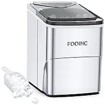 FOOING Máquina de Gelo Automática Portátil Produz até 11kg, 24H, 110V, Cor Prata