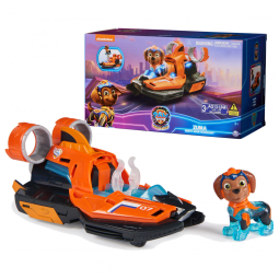Barco a Jato Zuma Mighty Pups com Luzes, Sons e Boneco de Ação para Crianças Acima de 3 Anos, Patrulha Canina, Laranja