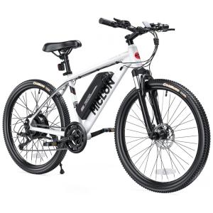 Bicicleta Elétrica para Adultos 21 Velocidades até 59km com Display de LED, 36V 350W, MICLON, Branca