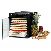 Desidratador de Alimentos Tribest Sedona Express SDE-P6280-B Digital 11 Bandejas 25°C a 75°C Porta de Vidro
