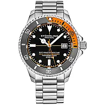 Relógio Masculino Mergulho Profissional, Automático, DEPTHMASTER, 2Prova D 200m, STUHRLING 883H.02, Prateado