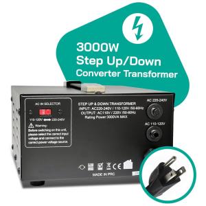 Transformador(Conversor) de Voltagem LiteFuze LT-3000UD 3000W Elevação/Redução 110V para 220V ou 220V para 110V com Tomada Universal